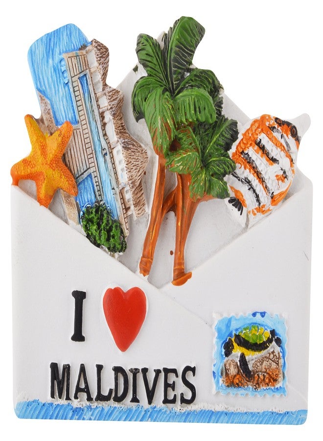 Temple Trees Maldives Envelope Hand Painted Fridge Magnet - TSC M082 - Image 1